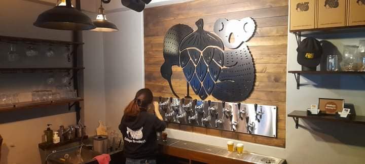 Chillhops Brewing Company taps with logo.