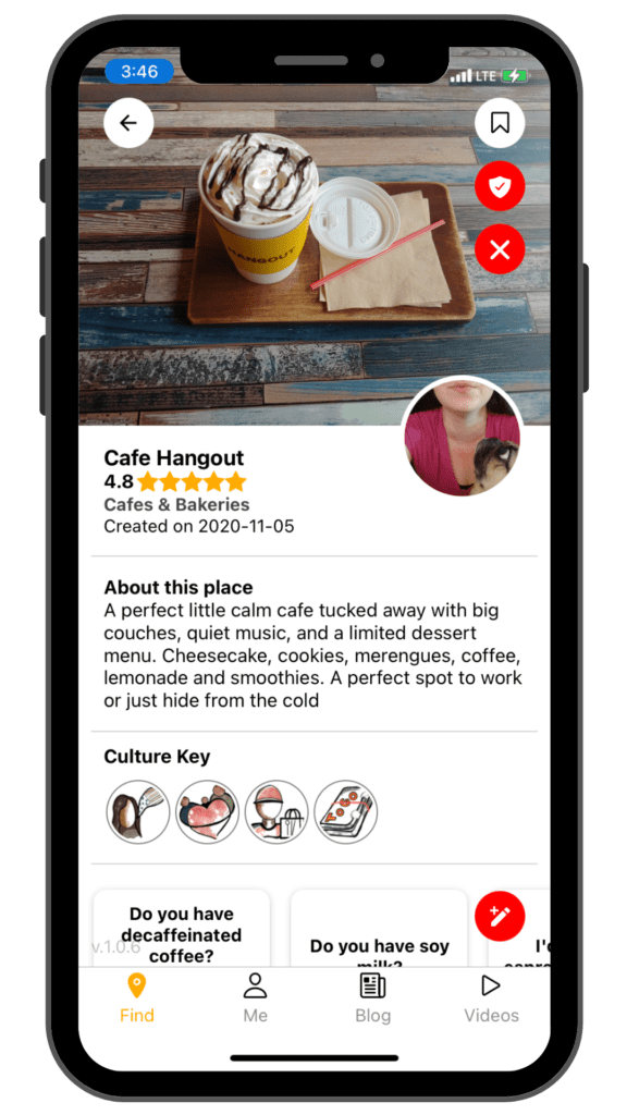 Cafe Hangout South of Seoul App info