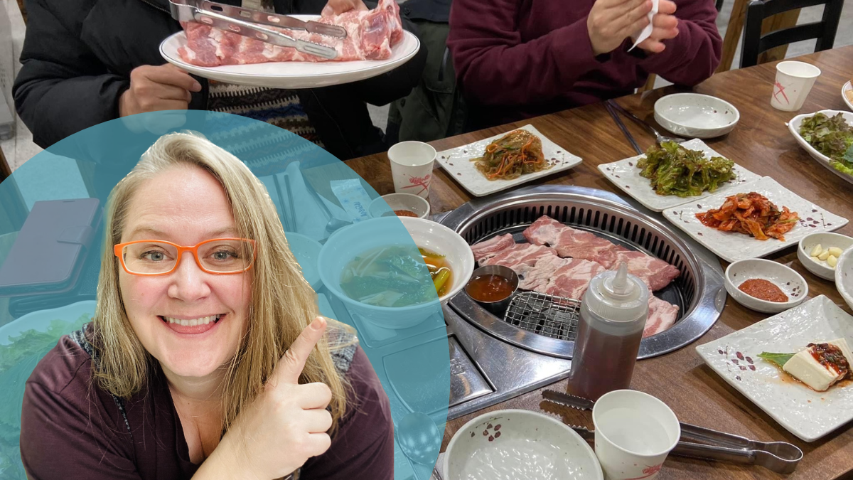 Korean galbi restaurant featuring meat and side dishes.